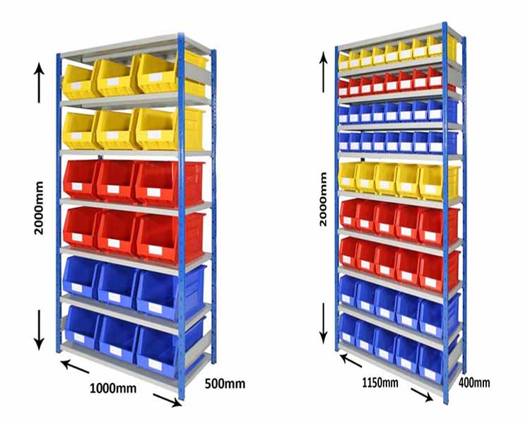Warehouse and Garage Industrial Plastic Shelf Spare Parts Storage